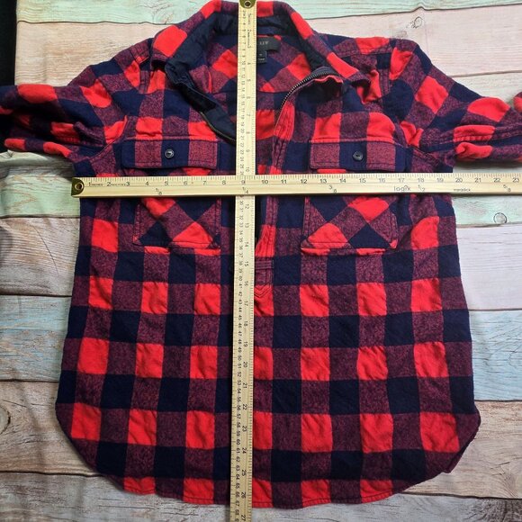 J.Crew Plaid Flannel Shirt Jacket Cotton/Wool Blend, Women's Medium - Picture 6 of 8